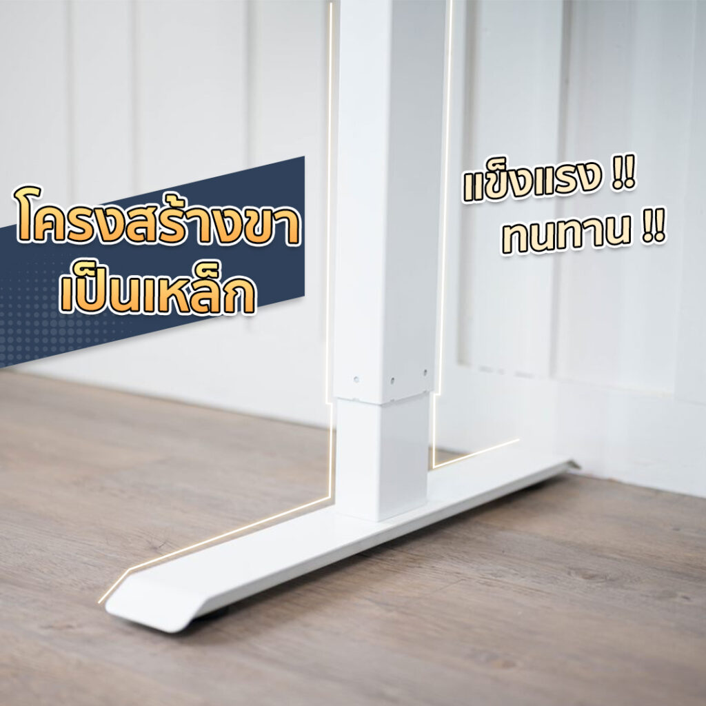 ภาพ Standing Desk โต๊ะปรับระดับไฟฟ้า ท็อปไม้ลามิเนต ขนาด 120x60 ซม. พร้อมรีโมททัชสกรีน