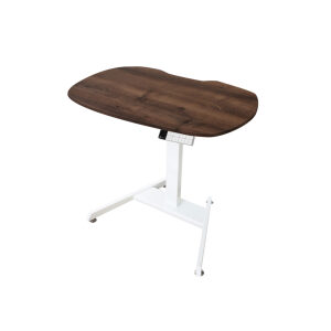 Custom Desk 1 Leg โต๊ะปรับระดับขาเดี่ยว ออกแบบตามขนาดที่ต้องการได้ ท็อปไม้ลามิเนต ปรับระดับได้ตั้งแต่ 60-125 CM - Bark Walnut
