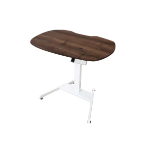 Custom Desk 1 Leg โต๊ะปรับระดับขาเดี่ยว ออกแบบตามขนาดที่ต้องการได้ ท็อปไม้ลามิเนต ปรับระดับได้ตั้งแต่ 60-125 CM - Bark Walnut