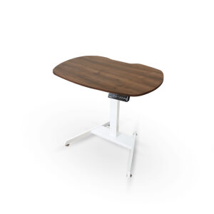 Custom Desk 1 Leg โต๊ะปรับระดับขาเดี่ยว ออกแบบตามขนาดที่ต้องการได้ ท็อปไม้ลามิเนต ปรับระดับได้ตั้งแต่ 60-125 CM - Bark Walnut