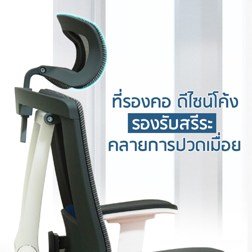 เก้าอี้ Ergonomic Tuli เบาะตาข่าย ระบายอากาศดี ไม่ปวดหลัง พนักพิงแขน 6D