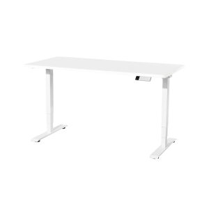 Custom Desk โต๊ะปรับระดับ ออกแบบตามขนาดที่ต้องการได้ ท็อปไม้ลามิเนต ปรับระดับได้ตั้งแต่ 60-125 CM - White Solid