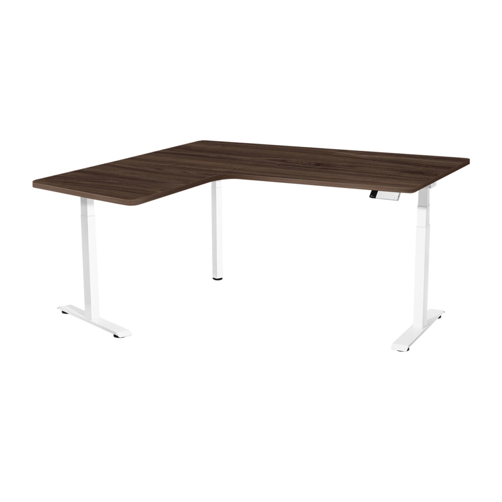 รูปภาพโต๊ะปรับระดับไฟฟ้า DeskSpace รุ่น Custom L-Shaped Desk 3 ขา รูปทรงตัวแอล