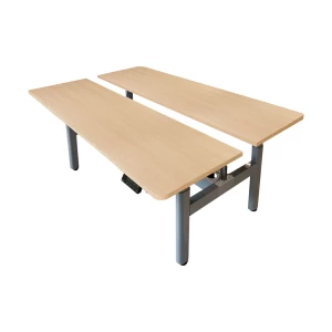 โต๊ะปรับระดับไฟฟ้า Dual Workspace Desk สั่งผลิตได้ตามขนาด รีโมทมีช่อง USB-A / USB-C