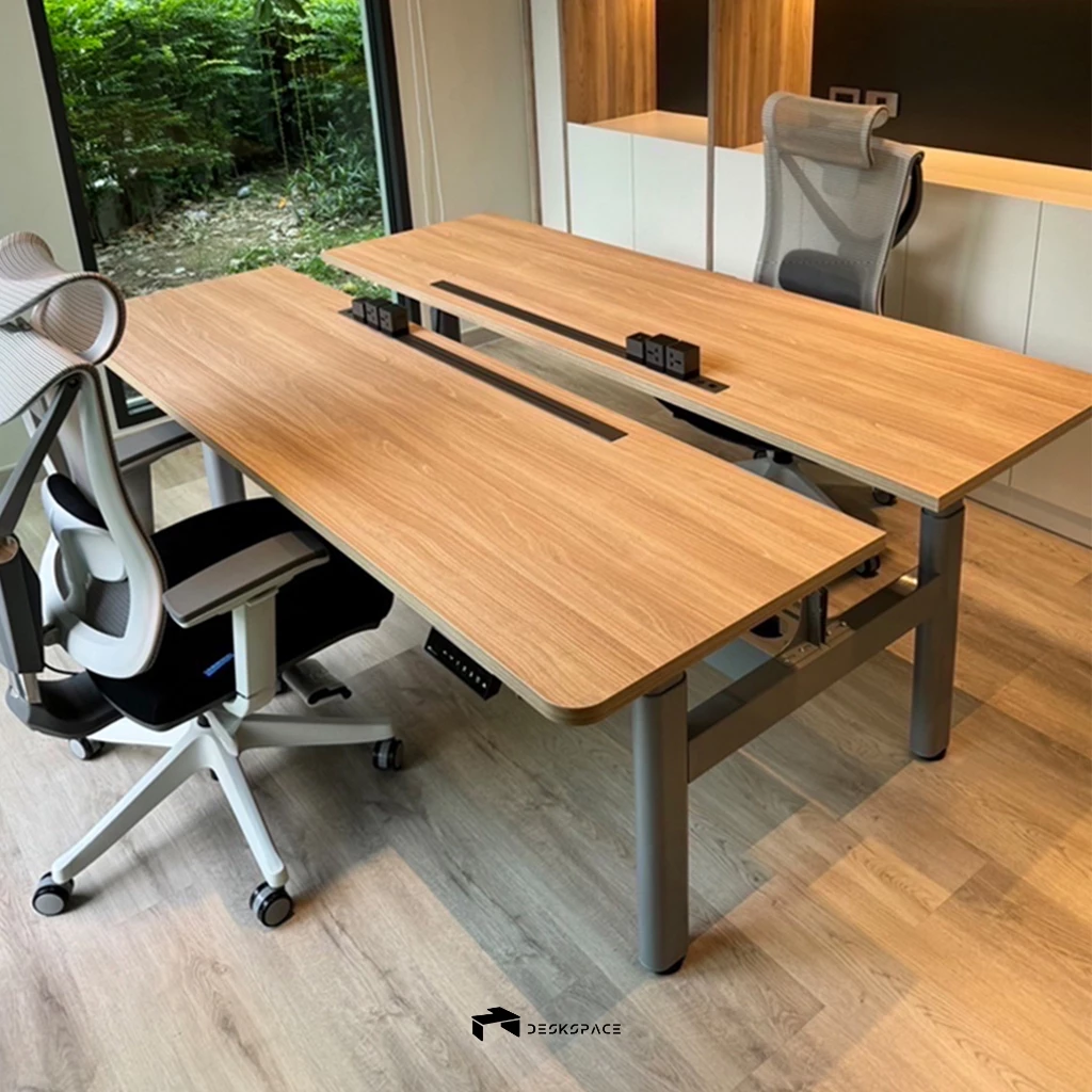 โต๊ะปรับระดับไฟฟ้าสั่งตัด Dual Workspace Desk - Image 3