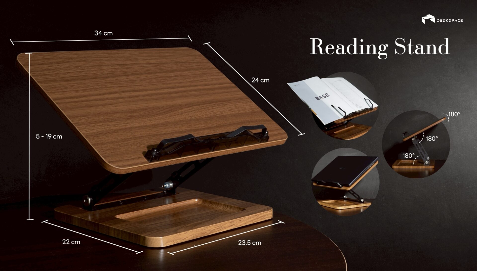 Reading Stand : Walnut - ที่วางโน๊ตบุ๊ค , วางหนังสือ - Image 2