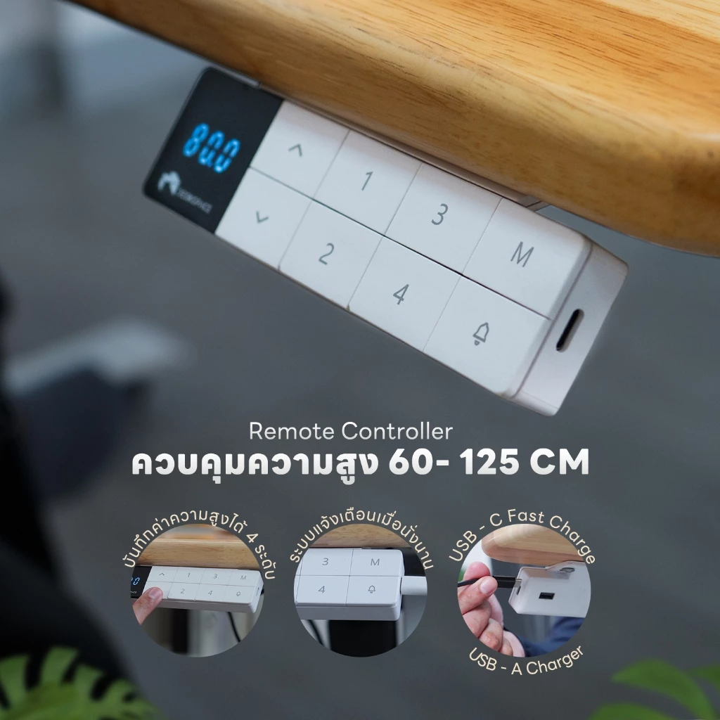 โต๊ะปรับระดับไฟฟ้าสั่งตัดไม้แท้ Custom Desk Solid Wood - Image 4