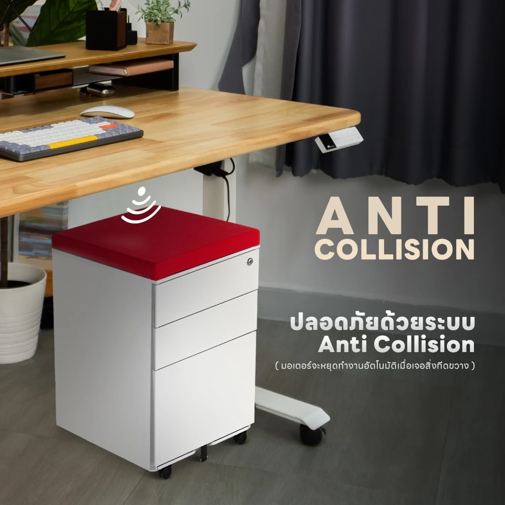 โต๊ะปรับระดับไฟฟ้าสั่งตัดไม้แท้ Custom Desk Solid Wood - Image 5