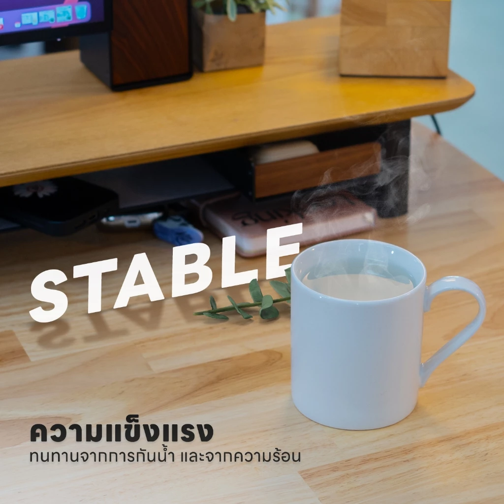 โต๊ะปรับระดับไฟฟ้าสั่งตัดไม้แท้ Custom Desk Solid Wood - Image 7